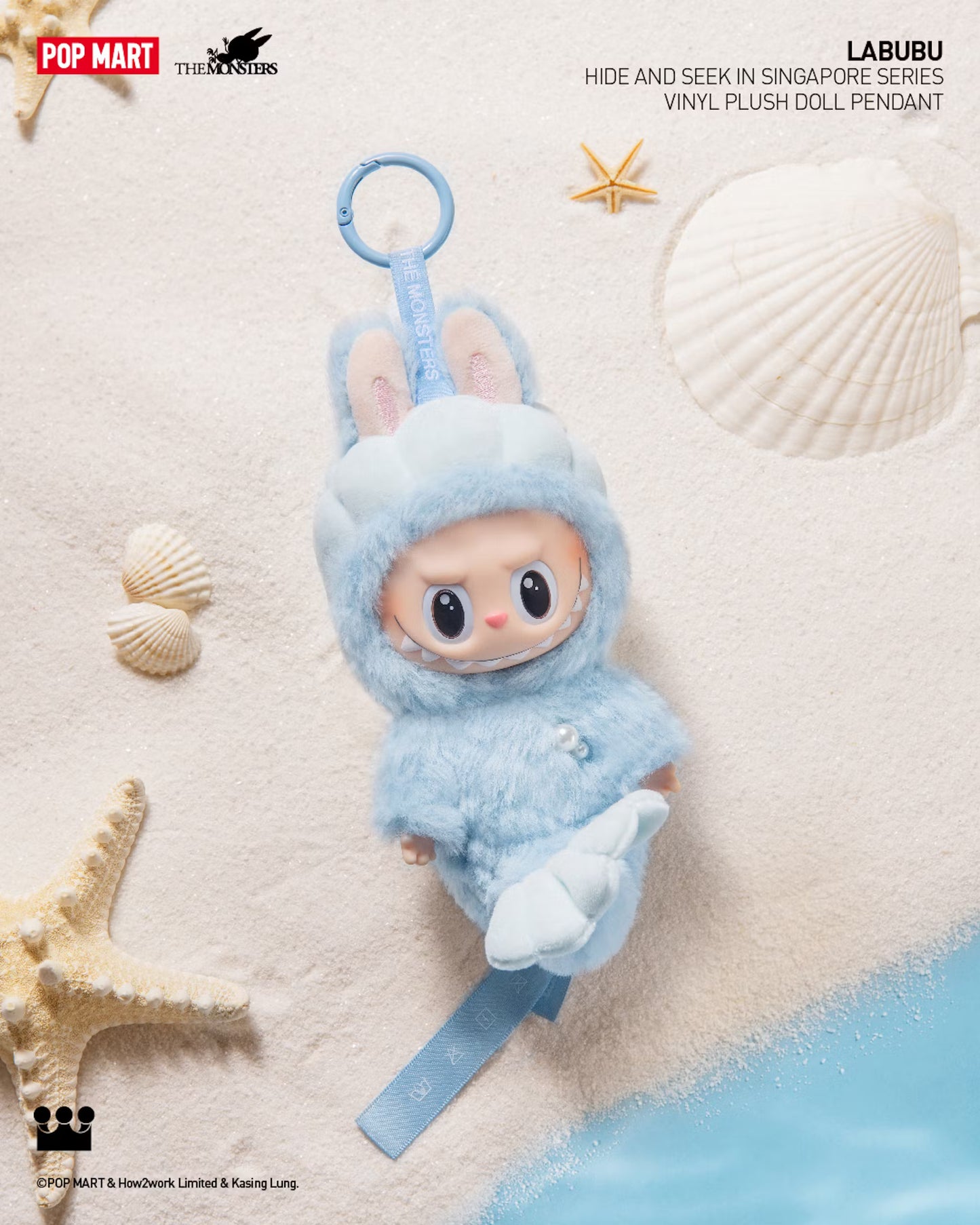 Labubu Hide and Seek Series - Mermaid Beach Design Vinyl Plush Pendant | Singapore Exclusive