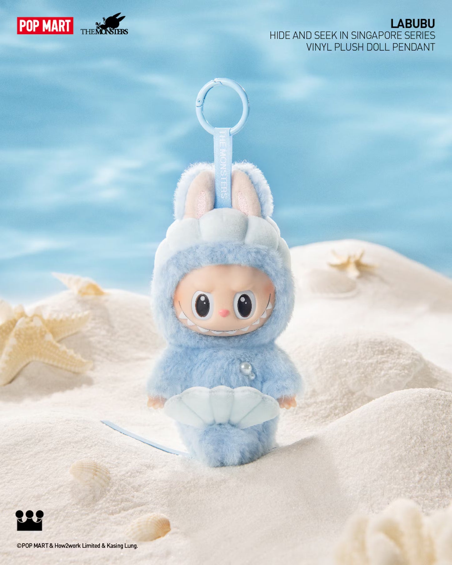 Labubu Hide and Seek Series - Mermaid Beach Design Vinyl Plush Pendant | Singapore Exclusive