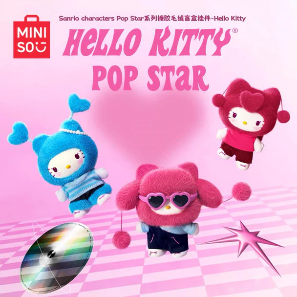 MINISO Hello Kitty Pop Star Vinyl Plush Pendant Blind Box